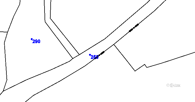 Parcela st. 222 v KÚ Březovík 1, Katastrální mapa