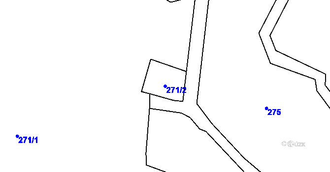 Parcela st. 271/2 v KÚ Březovík 1, Katastrální mapa