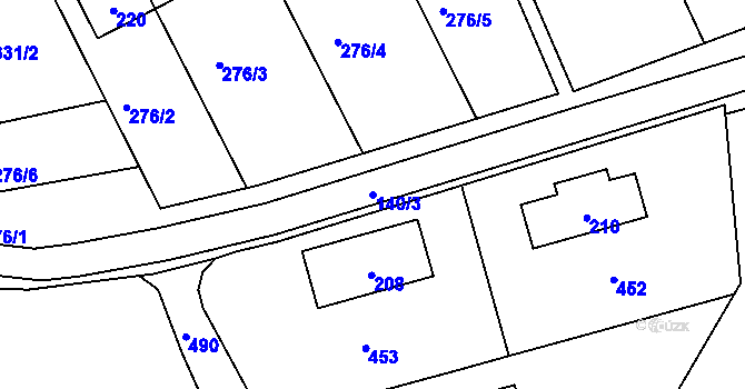 Parcela st. 140/3 v KÚ Kraví Hora, Katastrální mapa