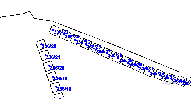 Parcela st. 336/27 v KÚ Polná na Šumavě, Katastrální mapa