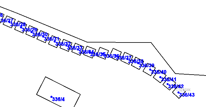 Parcela st. 336/36 v KÚ Polná na Šumavě, Katastrální mapa