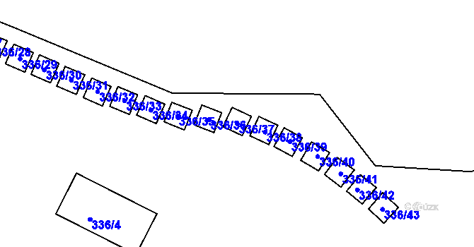 Parcela st. 336/37 v KÚ Polná na Šumavě, Katastrální mapa