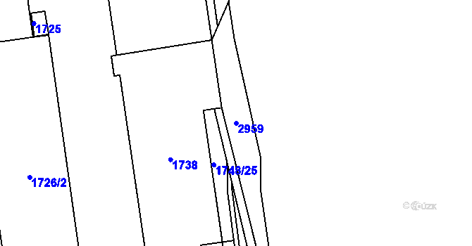 Parcela st. 91/2 v KÚ Hlubočky IV, Katastrální mapa
