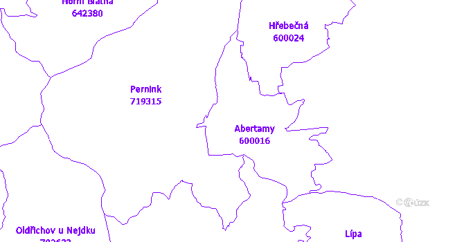 Katastrální mapa Abertamy