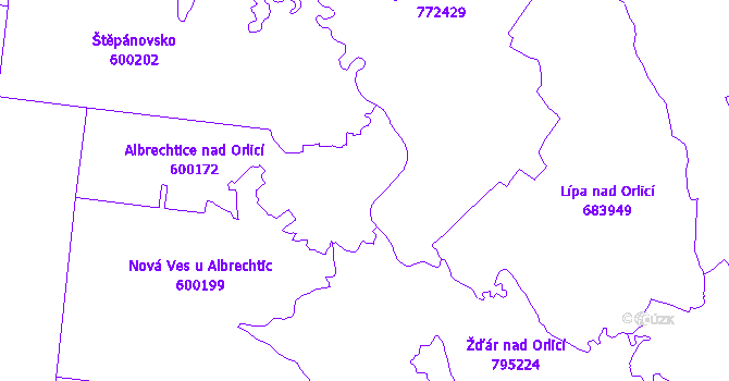Katastrální mapa Albrechtice nad Orlicí
