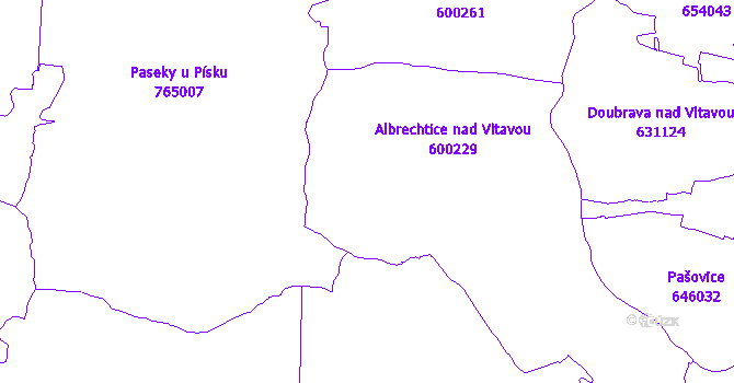 Katastrální mapa Albrechtice nad Vltavou