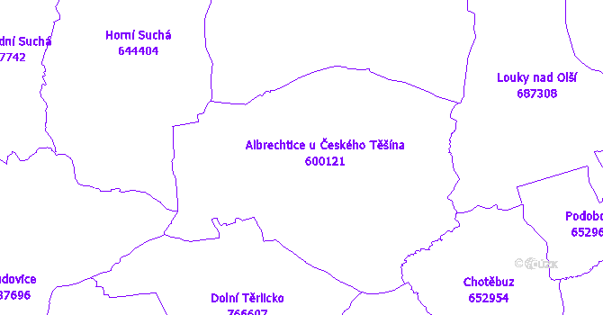 Katastrální mapa Albrechtice