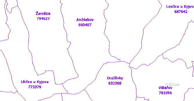 Katastrální mapa Archlebov