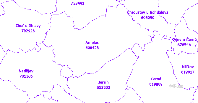 Katastrální mapa Arnolec