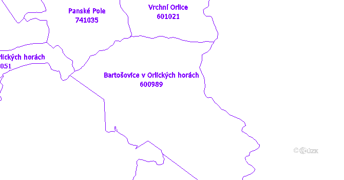Katastrální mapa Bartošovice v Orlických horách