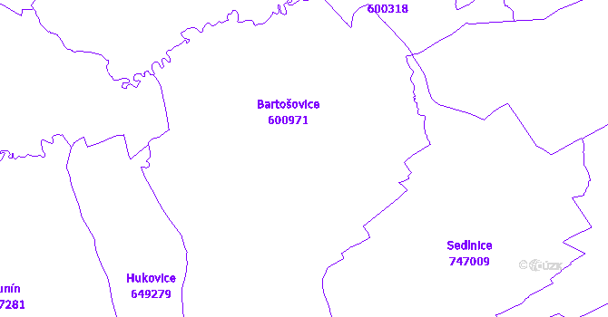 Katastrální mapa Bartošovice