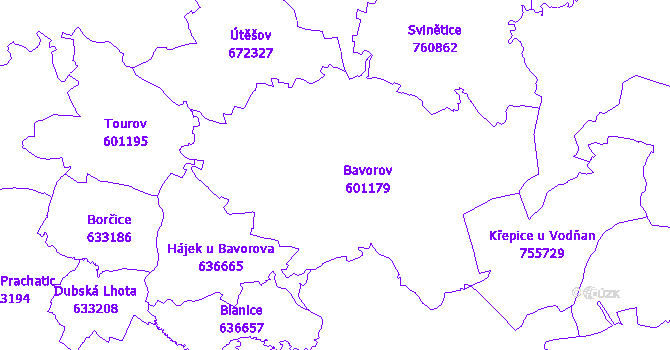 Katastrální mapa Bavorov