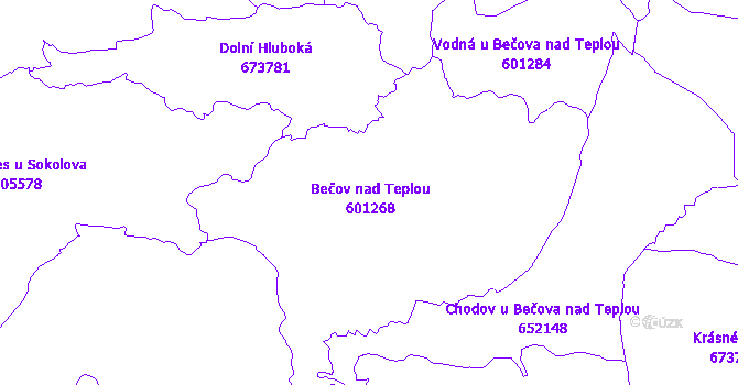 Katastrální mapa Bečov nad Teplou