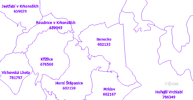 Katastrální mapa Benecko
