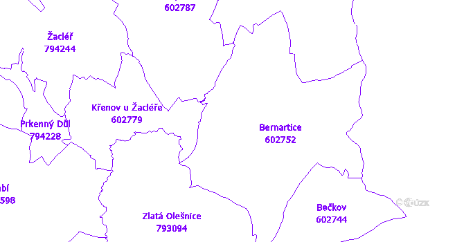 Katastrální mapa Bernartice
