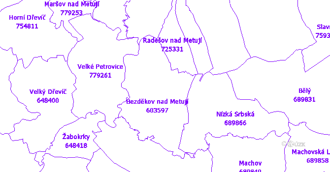 Katastrální mapa Bezděkov nad Metují