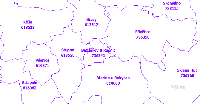 Katastrální mapa Bezděkov
