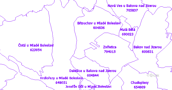 Katastrální mapa Bítouchov