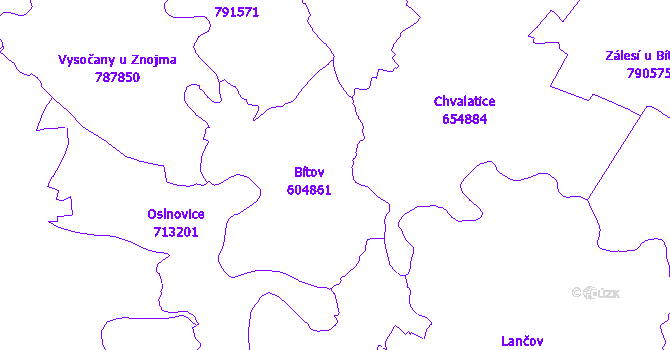Katastrální mapa Bítov