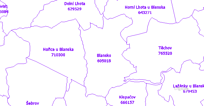 Katastrální mapa Blansko