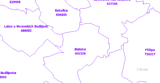 Katastrální mapa Blatnice