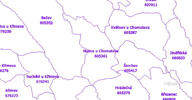 Katastrální mapa Blatno