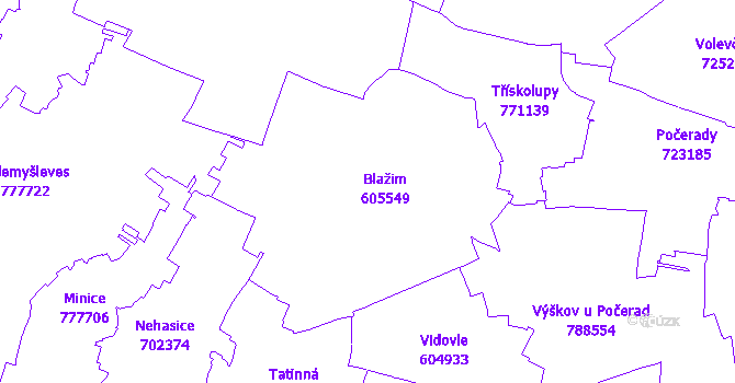 Katastrální mapa Blažim