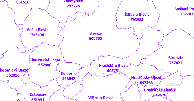 Katastrální mapa Blovice