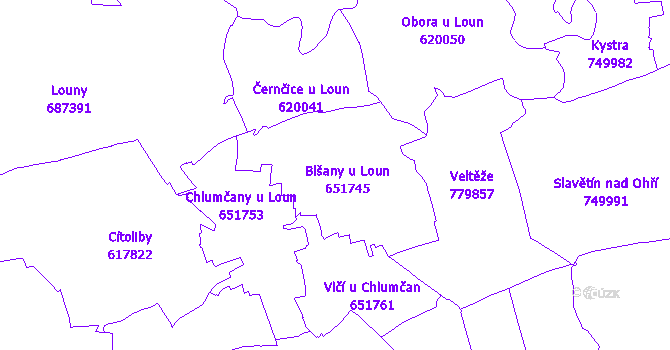 Katastrální mapa Blšany u Loun
