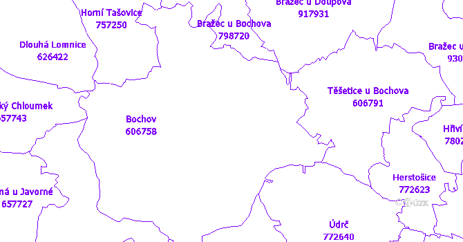 Katastrální mapa Bochov