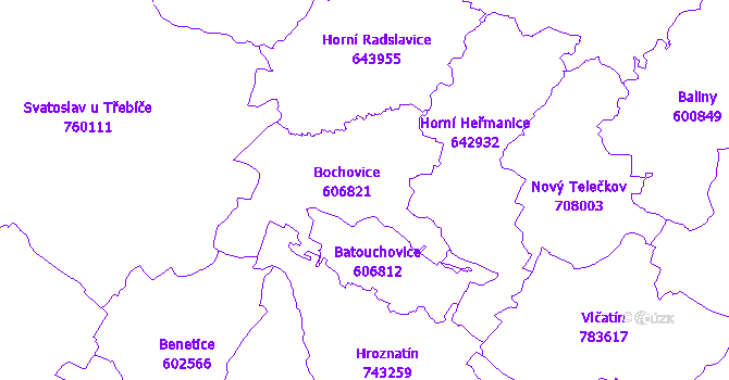 Katastrální mapa Bochovice