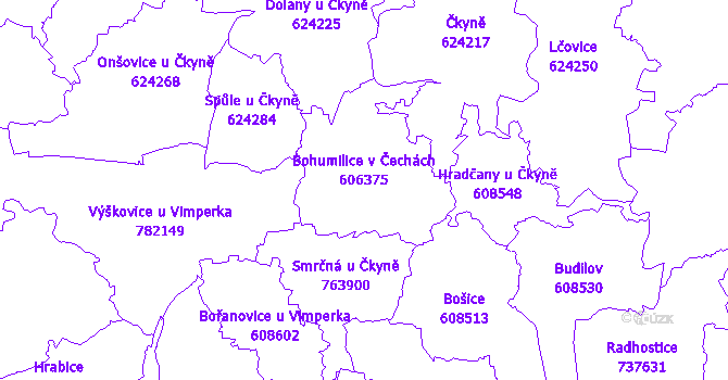 Katastrální mapa Bohumilice