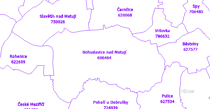 Katastrální mapa Bohuslavice