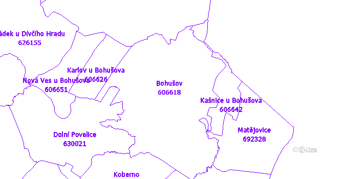 Katastrální mapa Bohušov