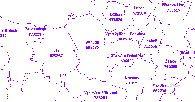 Katastrální mapa Bohutín