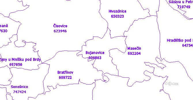 Katastrální mapa Bojanovice