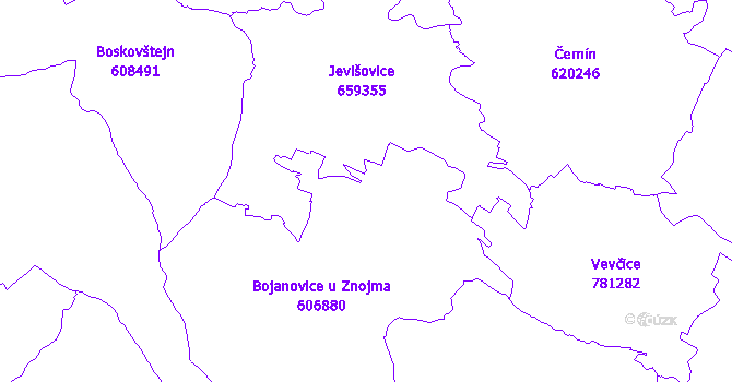 Katastrální mapa Bojanovice