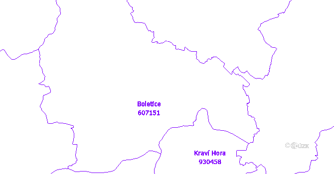 Katastrální mapa Boletice