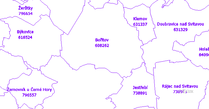 Katastrální mapa Bořitov