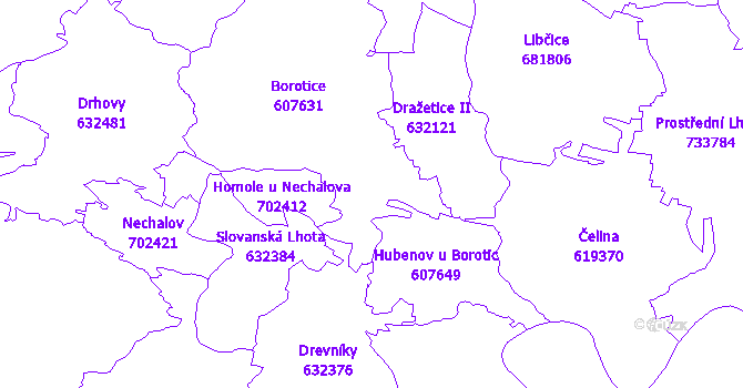 Katastrální mapa Borotice