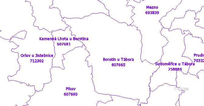 Katastrální mapa Borotín