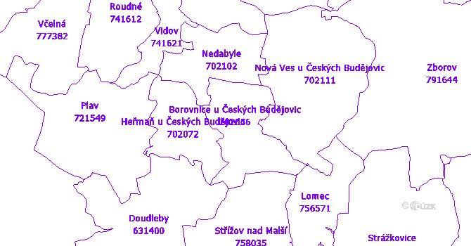 Katastrální mapa Borovnice