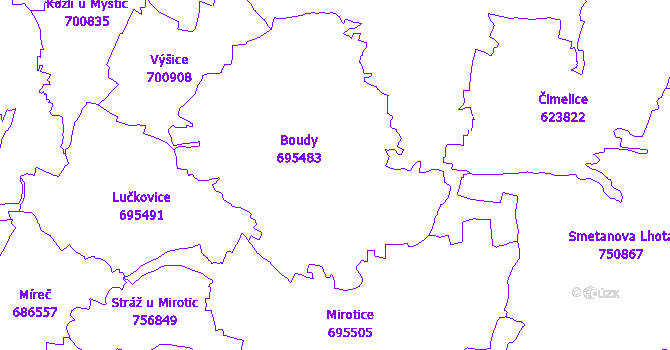 Katastrální mapa Boudy