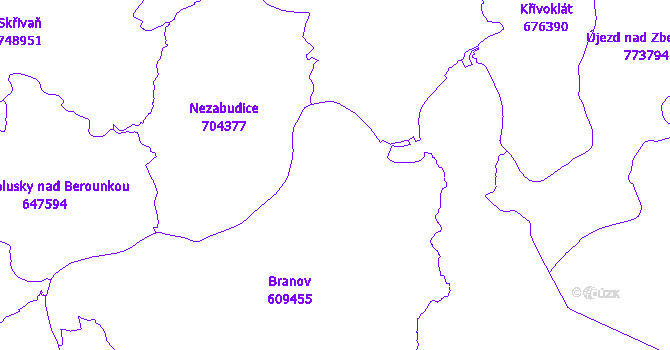 Katastrální mapa Branov