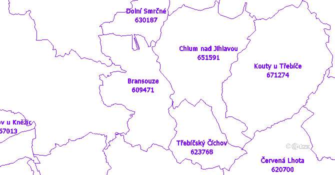 Katastrální mapa Bransouze