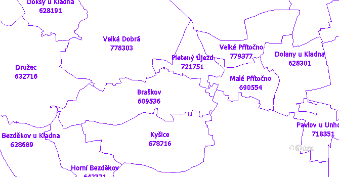 Katastrální mapa Braškov