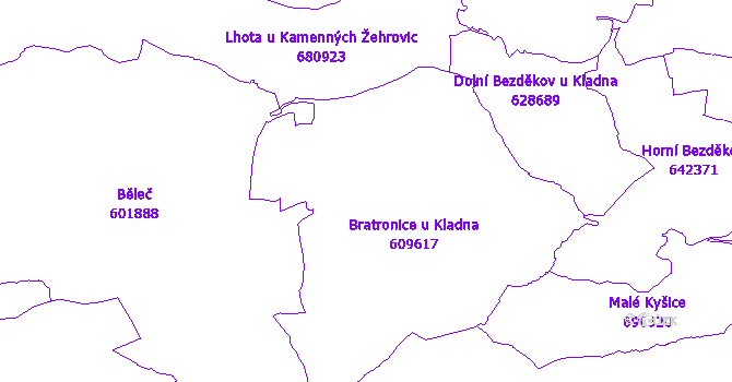 Katastrální mapa Bratronice