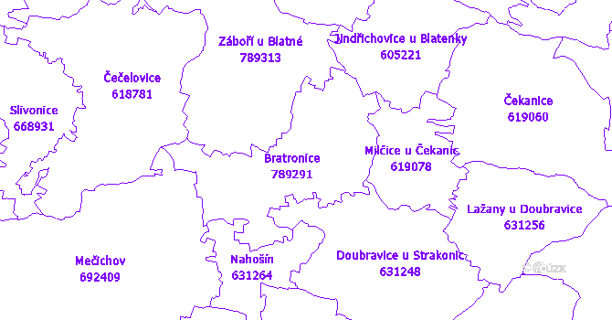 Katastrální mapa Bratronice