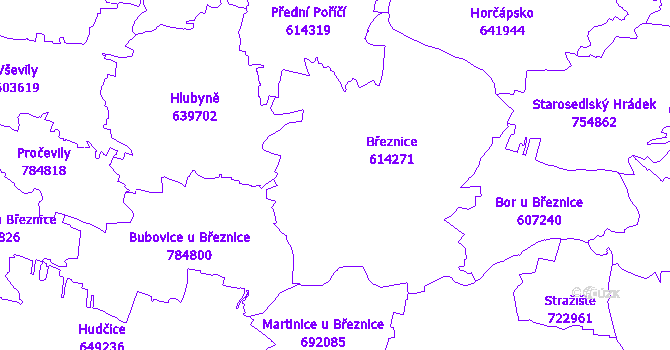 Katastrální mapa Březnice