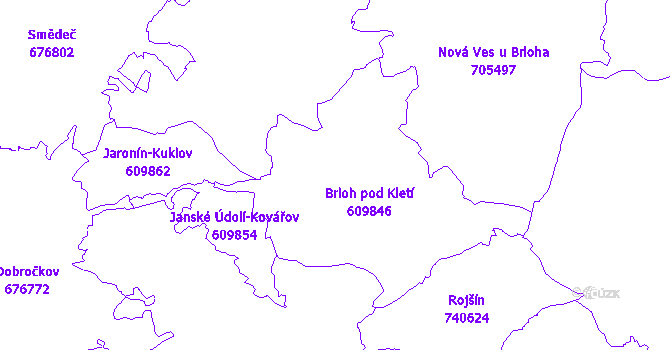 Katastrální mapa Brloh